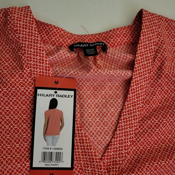 Hilary Radley Women's V-Neck Short Sleeve Blouse - Picture 2 of 3